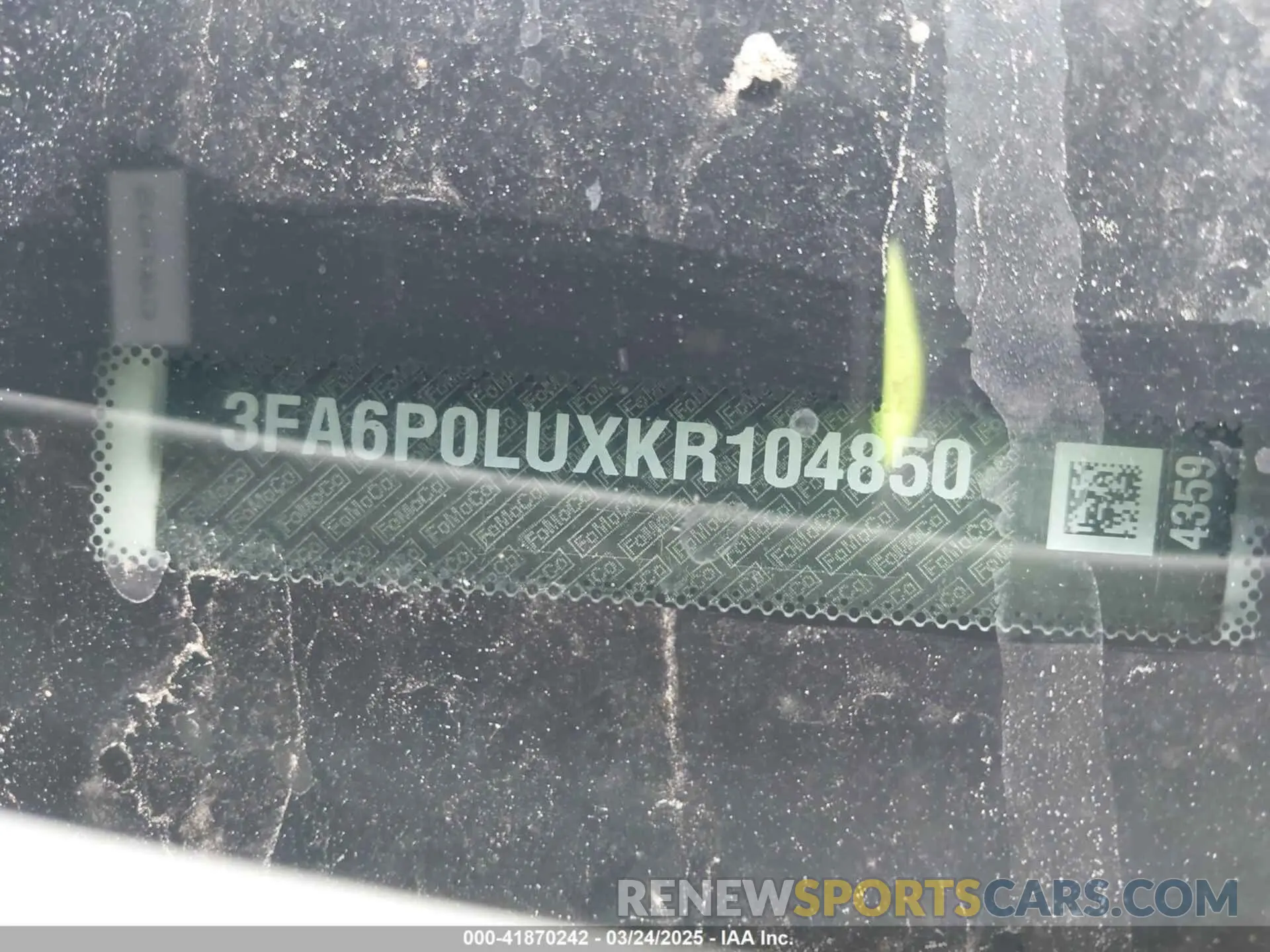 9 Photograph of a damaged car 3FA6P0LUXKR104850 FORD FUSION HYBRID 2019