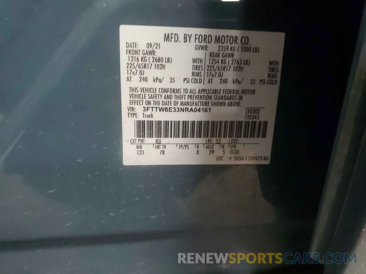 14 Photograph of a damaged car 3FTTW8E33NRA04161 FORD MAVERICK 2022