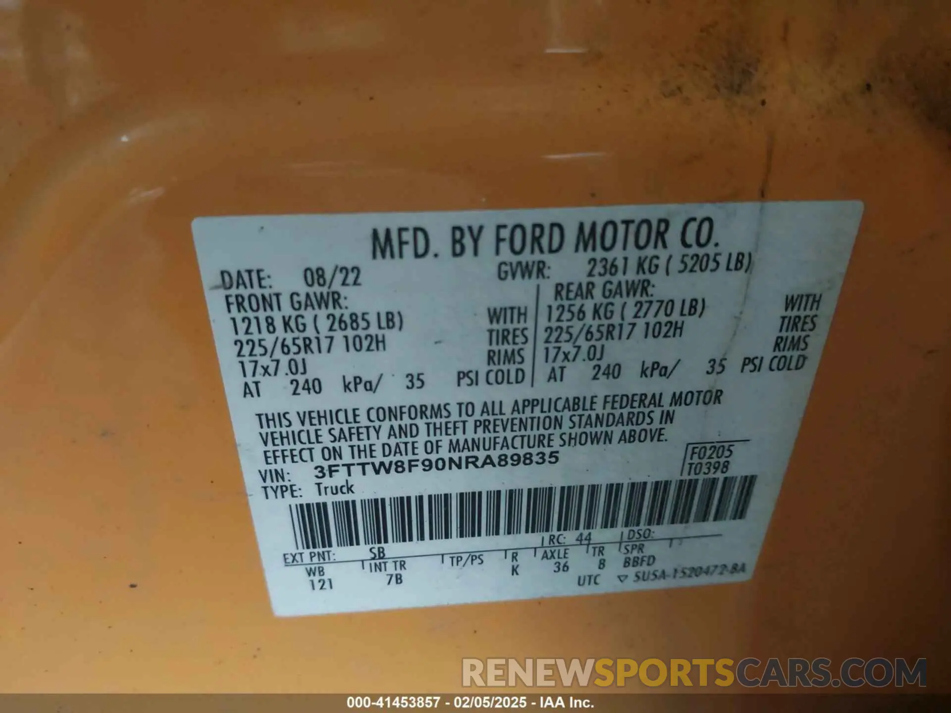 9 Photograph of a damaged car 3FTTW8F90NRA89835 FORD MAVERICK 2022