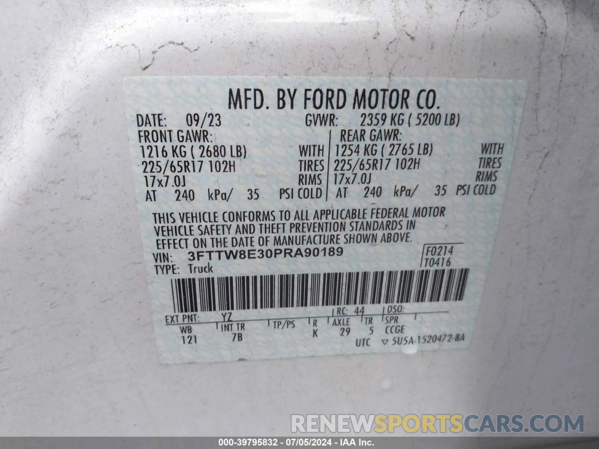9 Photograph of a damaged car 3FTTW8E30PRA90189 FORD MAVERICK 2023