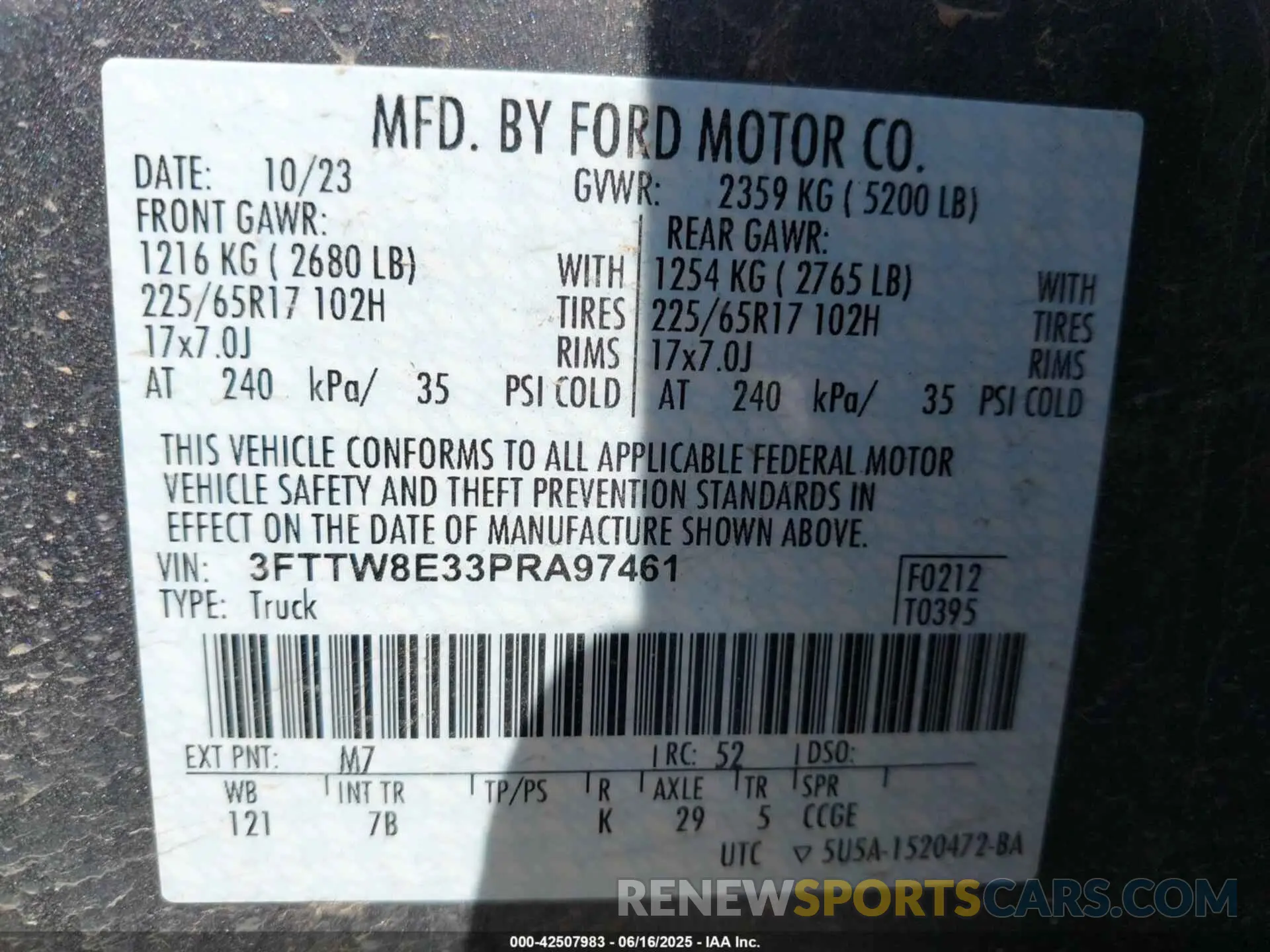 9 Photograph of a damaged car 3FTTW8E33PRA97461 FORD MAVERICK 2023