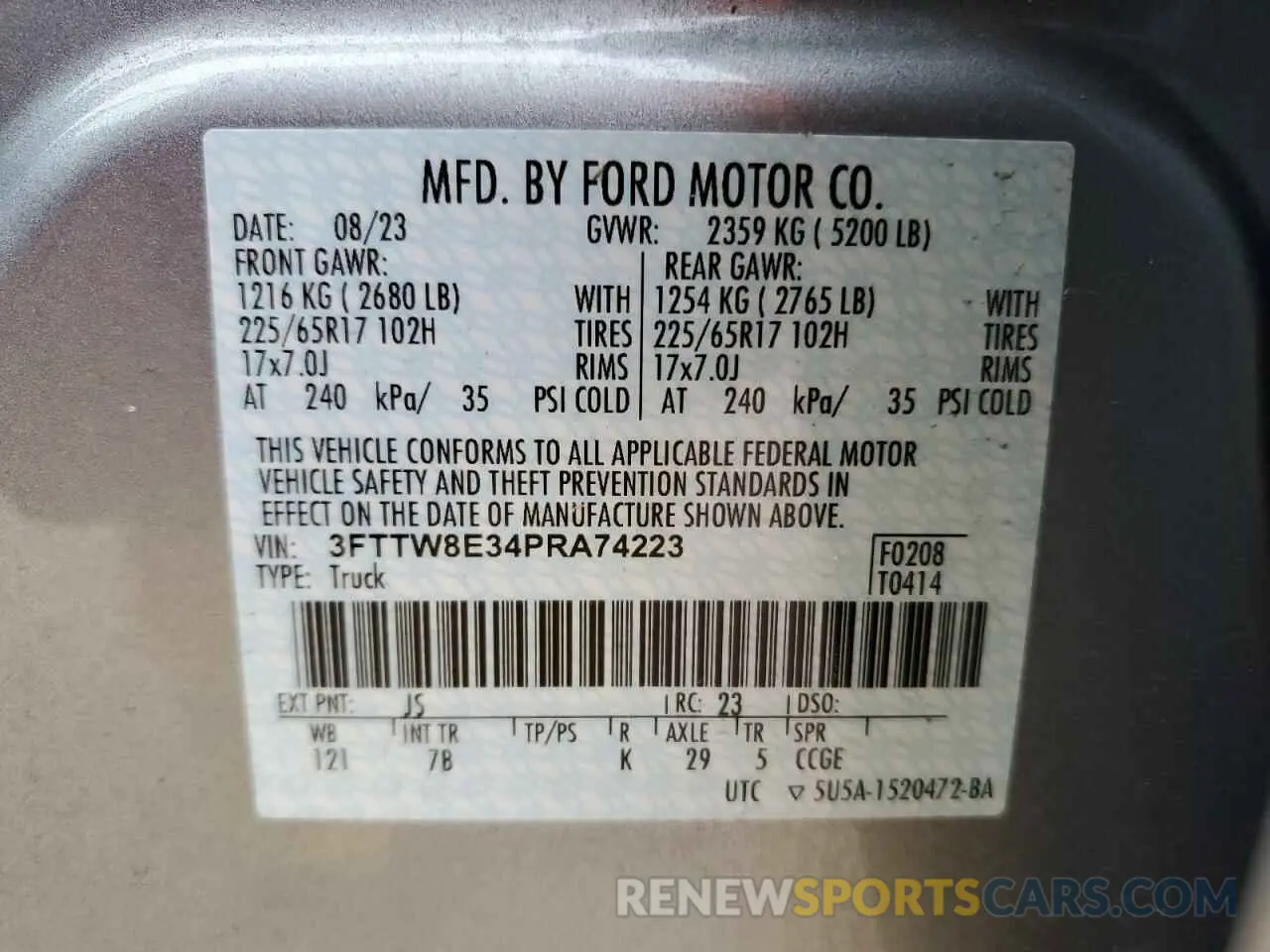 12 Photograph of a damaged car 3FTTW8E34PRA74223 FORD MAVERICK 2023
