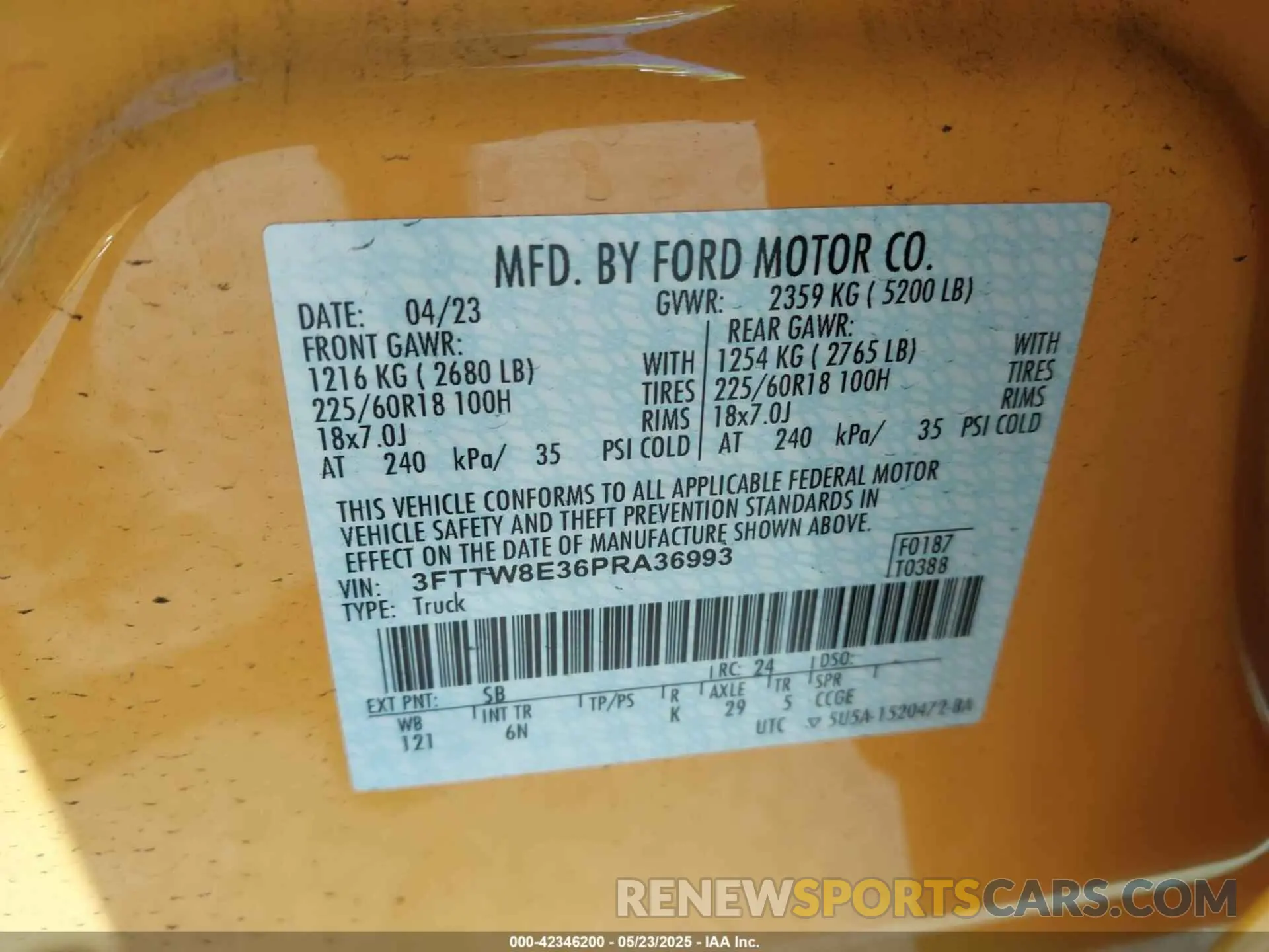 9 Photograph of a damaged car 3FTTW8E36PRA36993 FORD MAVERICK 2023