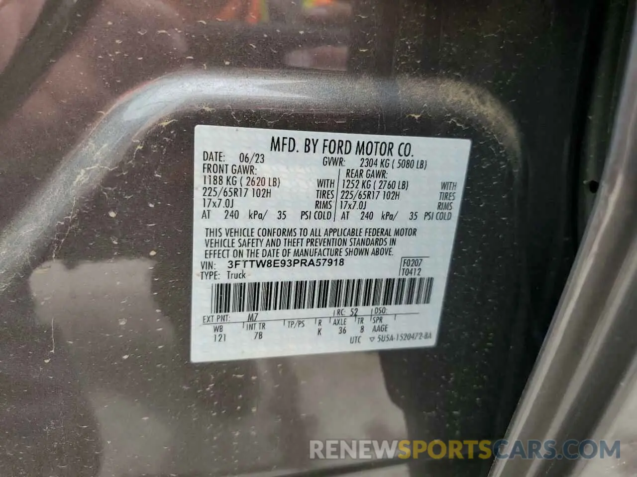 12 Photograph of a damaged car 3FTTW8E93PRA57918 FORD MAVERICK 2023
