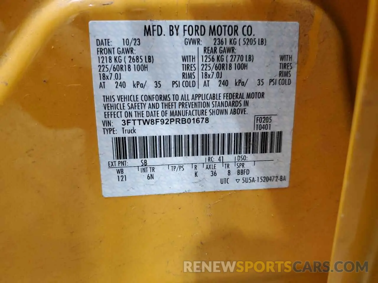 12 Фотография поврежденного автомобиля 3FTTW8F92PRB01678 FORD MAVERICK 2023