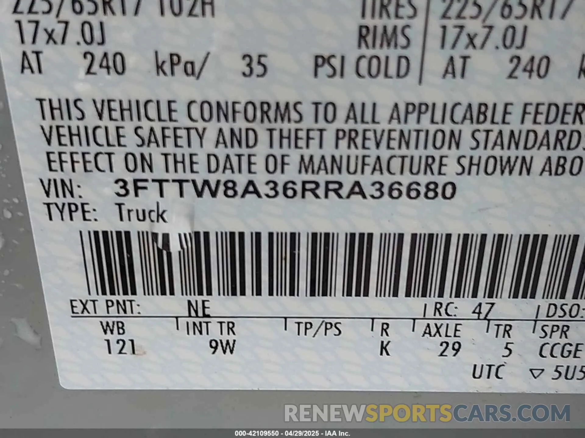 9 Photograph of a damaged car 3FTTW8A36RRA36680 FORD MAVERICK 2024