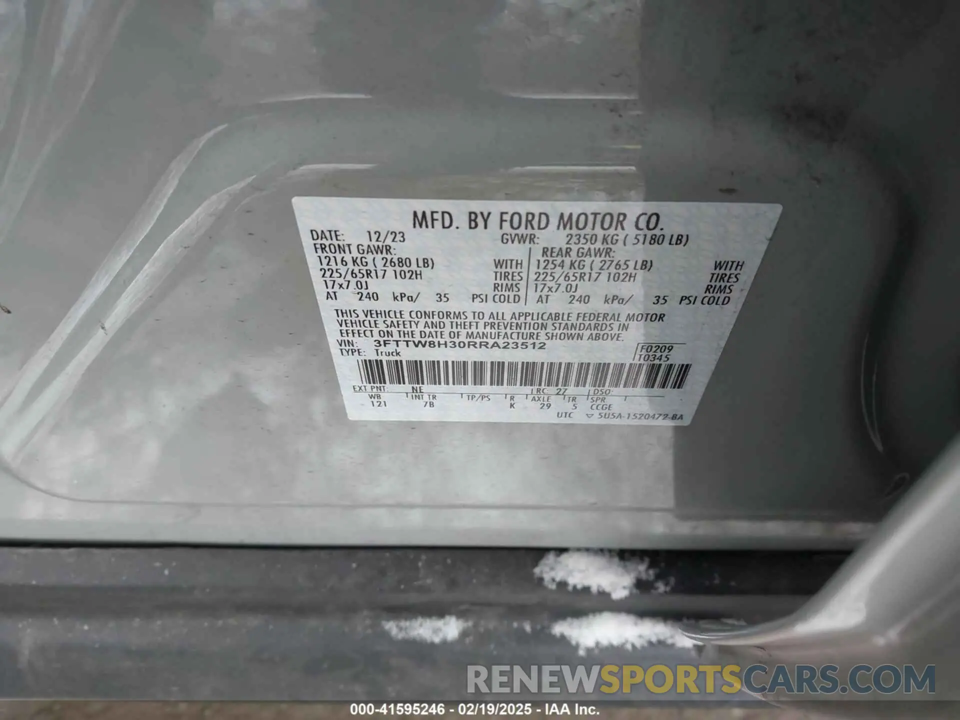 9 Photograph of a damaged car 3FTTW8H30RRA23512 FORD MAVERICK 2024