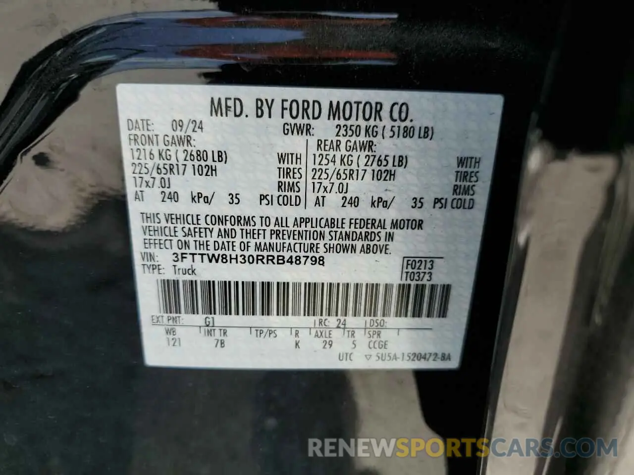 12 Photograph of a damaged car 3FTTW8H30RRB48798 FORD MAVERICK 2024