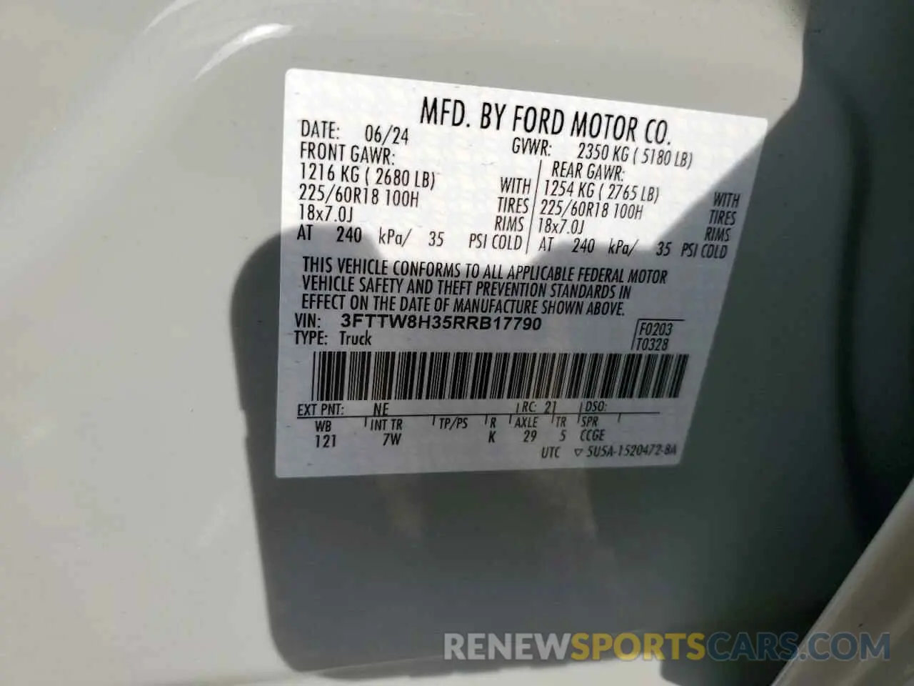 13 Photograph of a damaged car 3FTTW8H35RRB17790 FORD MAVERICK 2024