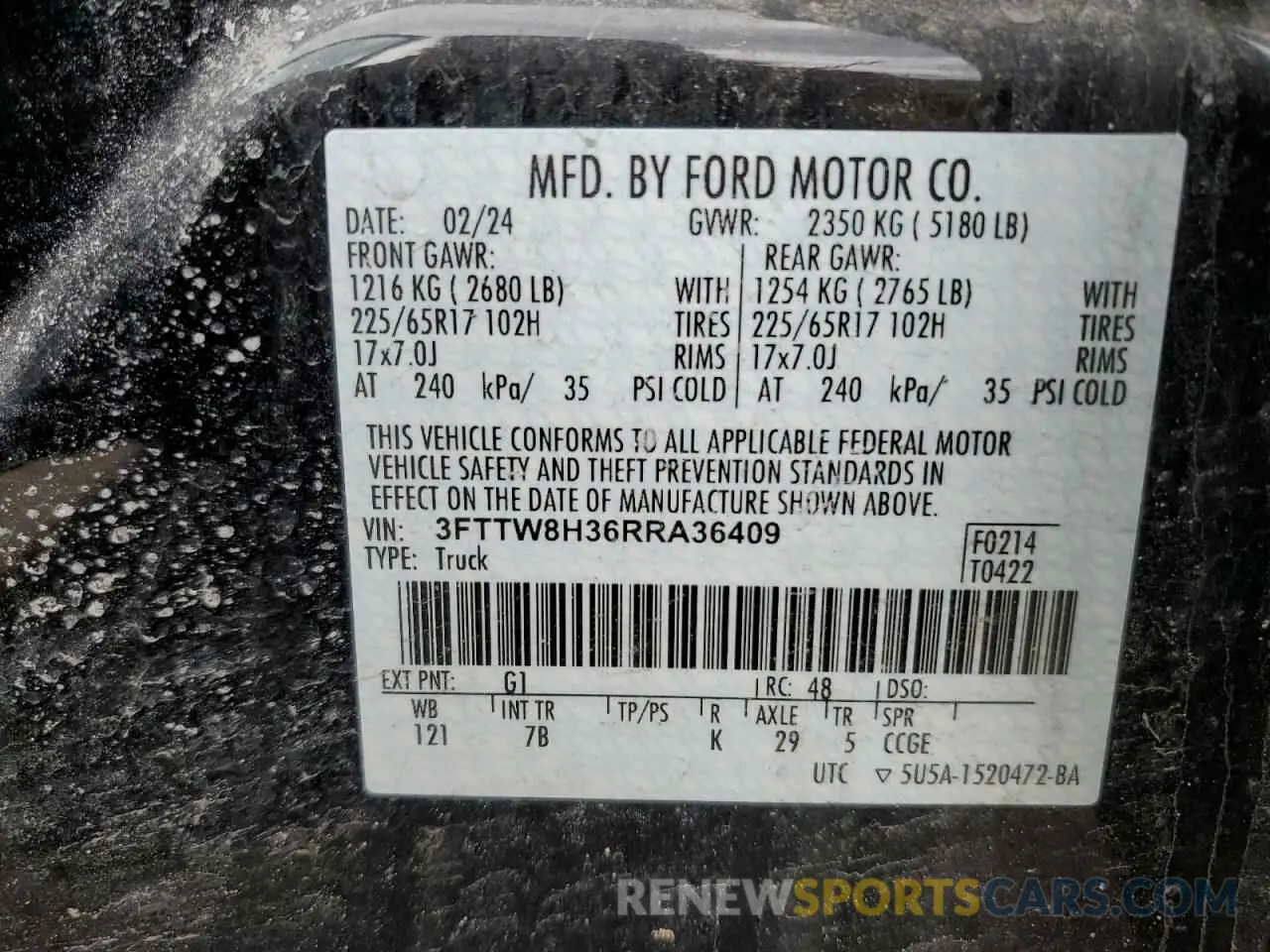 12 Фотография поврежденного автомобиля 3FTTW8H36RRA36409 FORD MAVERICK 2024