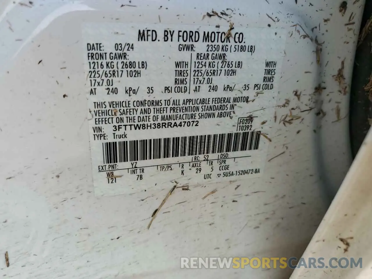 16 Photograph of a damaged car 3FTTW8H38RRA47072 FORD MAVERICK 2024