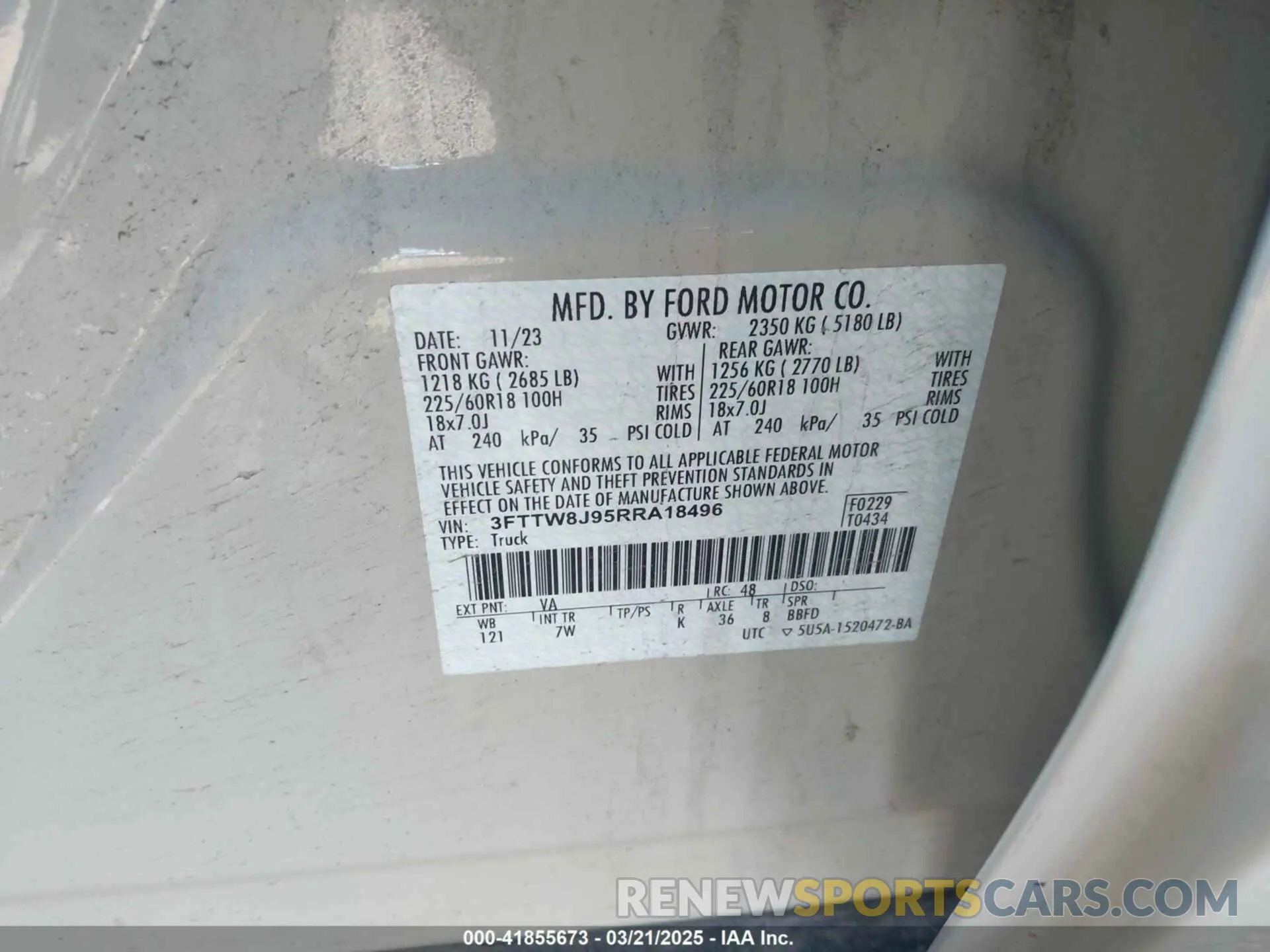 9 Photograph of a damaged car 3FTTW8J95RRA18496 FORD MAVERICK 2024