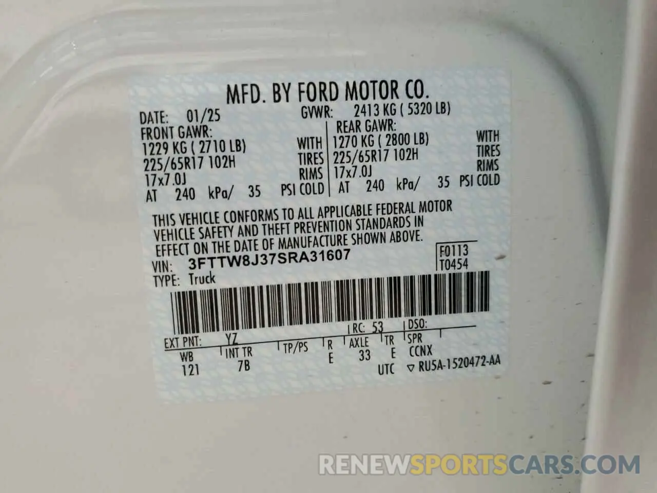 13 Photograph of a damaged car 3FTTW8J37SRA31607 FORD MAVERICK 2025