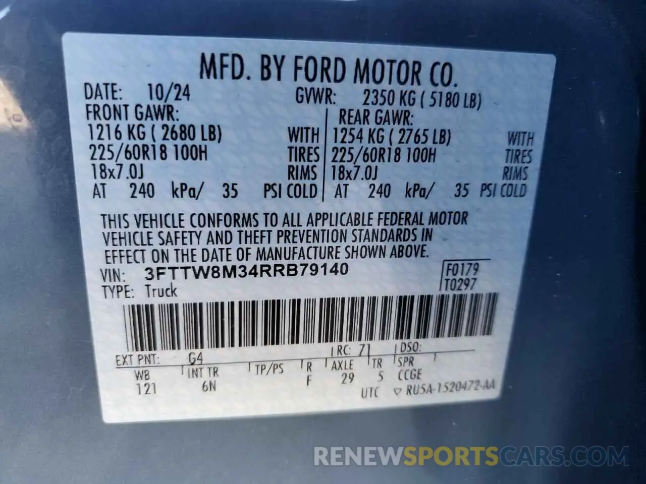15 Photograph of a damaged car 3FTTW8M34RRB79140 FORD MAVERICK L 2024