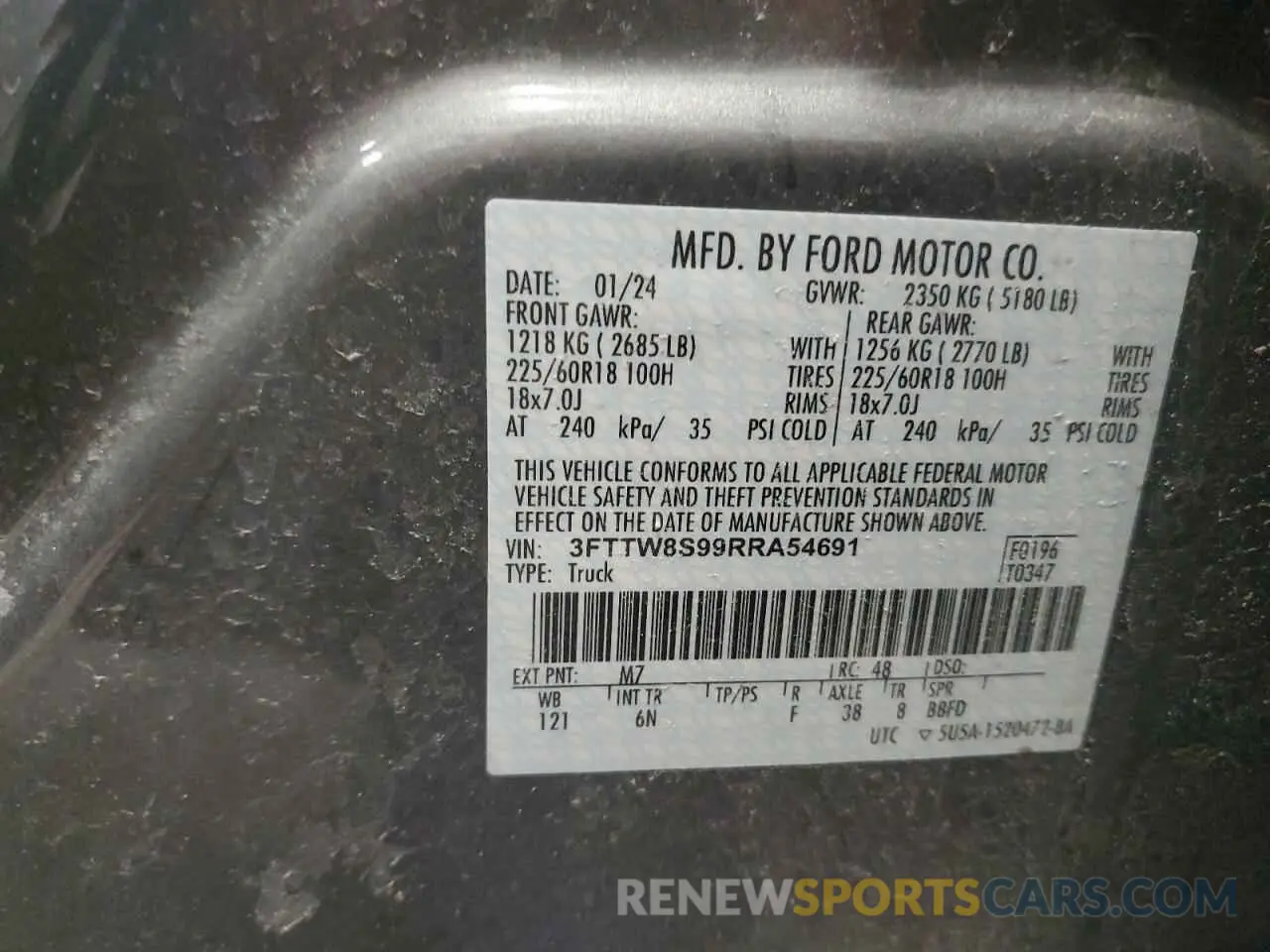 13 Photograph of a damaged car 3FTTW8S99RRA54691 FORD MAVERICK L 2024
