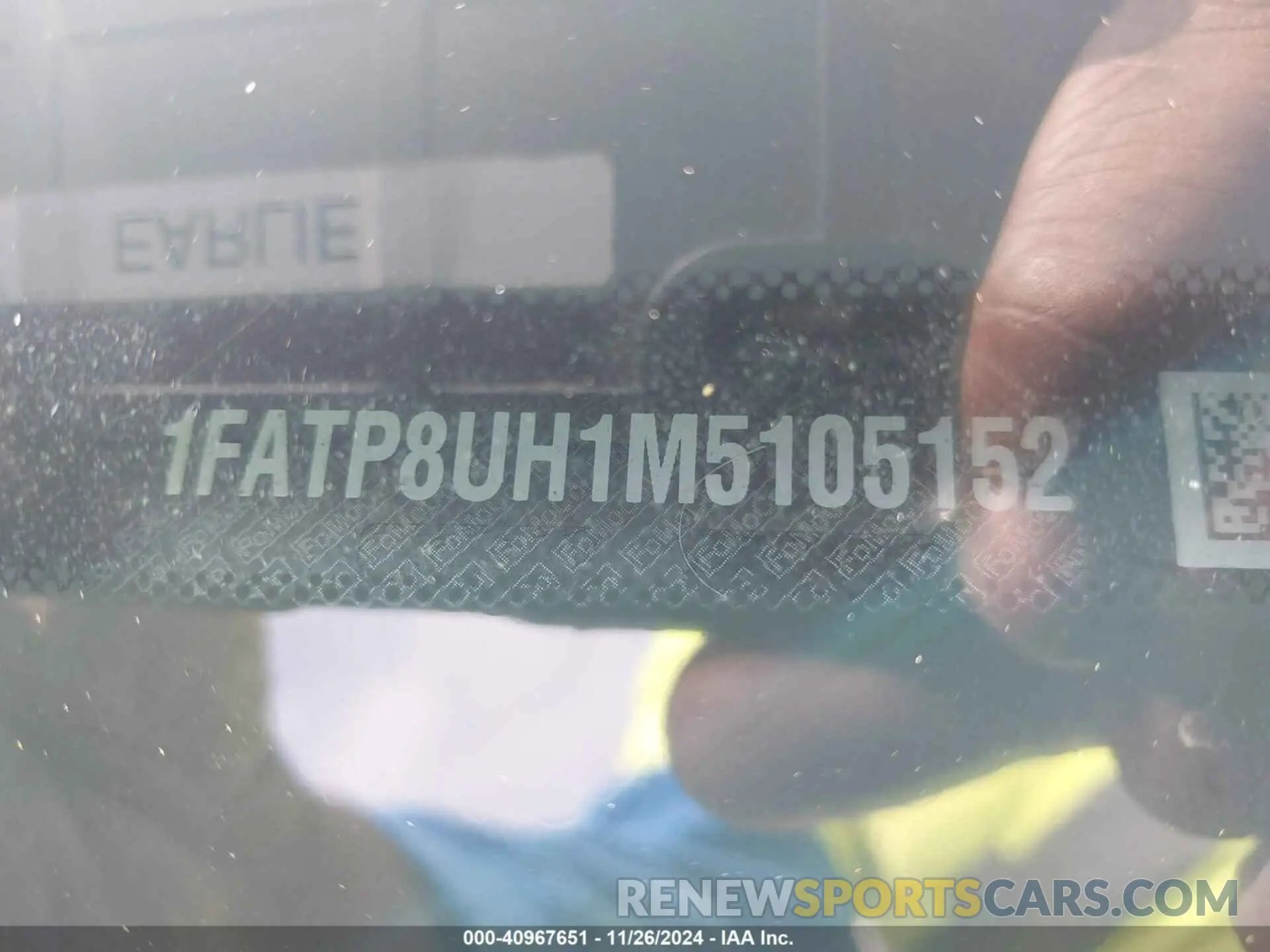 9 Photograph of a damaged car 1FATP8UH1M5105152 FORD MUSTANG 2021