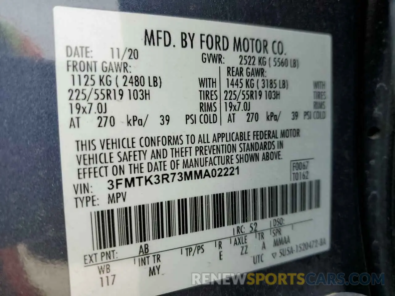 14 Фотография поврежденного автомобиля 3FMTK3R73MMA02221 FORD MUSTANG 2021
