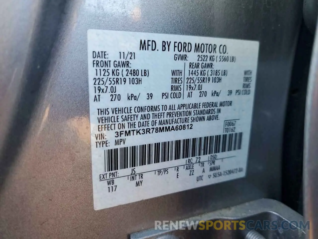 12 Photograph of a damaged car 3FMTK3R78MMA60812 FORD MUSTANG 2021
