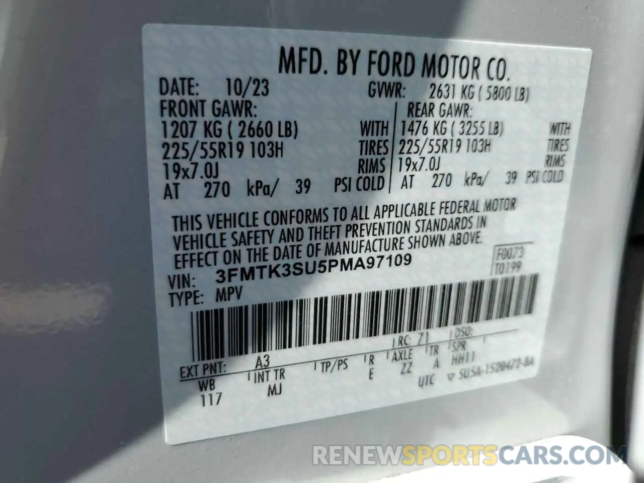 13 Photograph of a damaged car 3FMTK3SU5PMA97109 FORD MUSTANG 2023