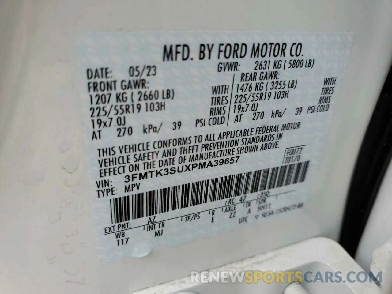 13 Photograph of a damaged car 3FMTK3SUXPMA39657 FORD MUSTANG 2023