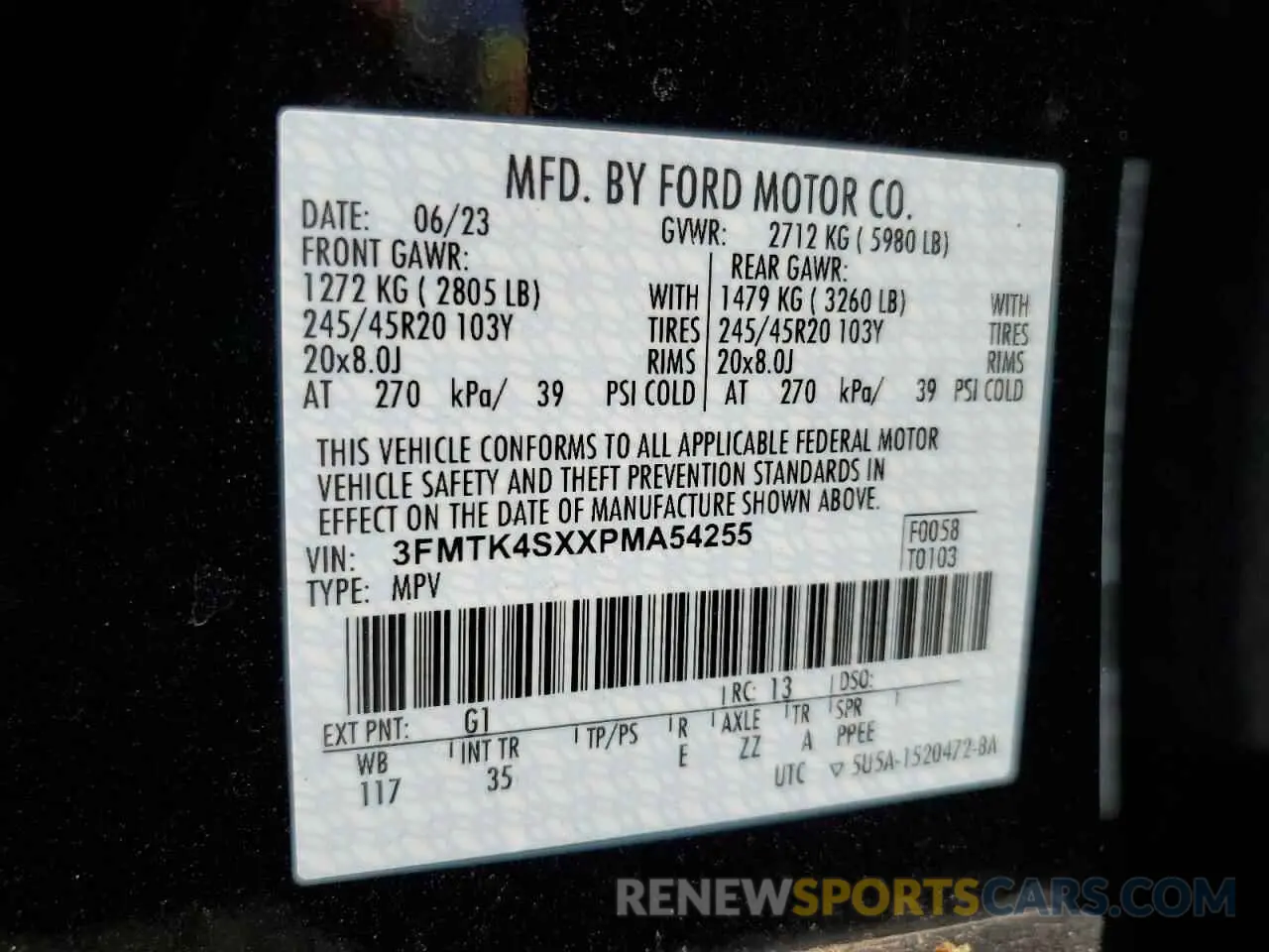 13 Photograph of a damaged car 3FMTK4SXXPMA54255 FORD MUSTANG 2023