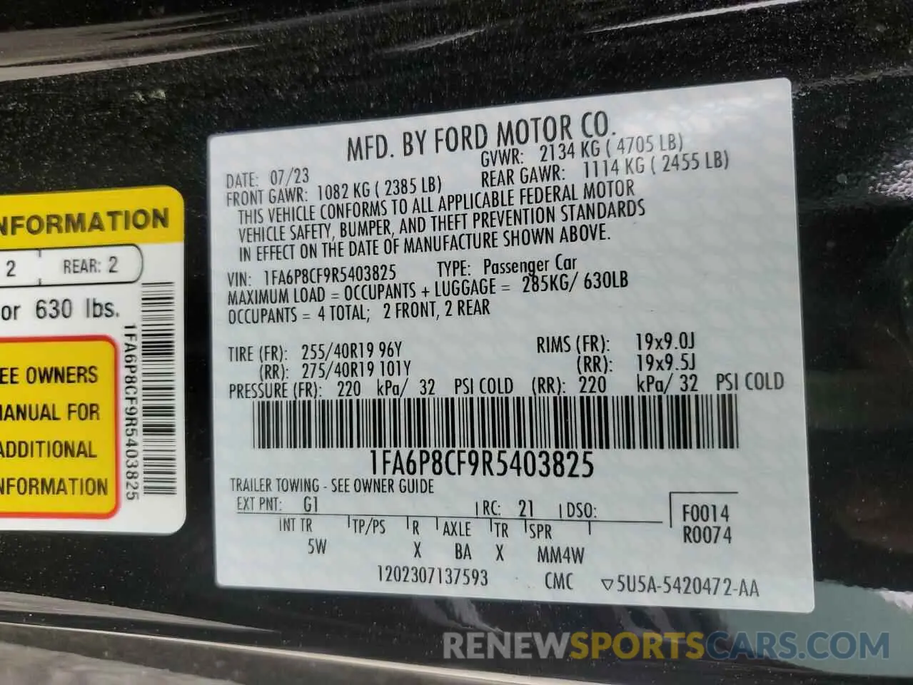 12 Photograph of a damaged car 1FA6P8CF9R5403825 FORD MUSTANG 2024