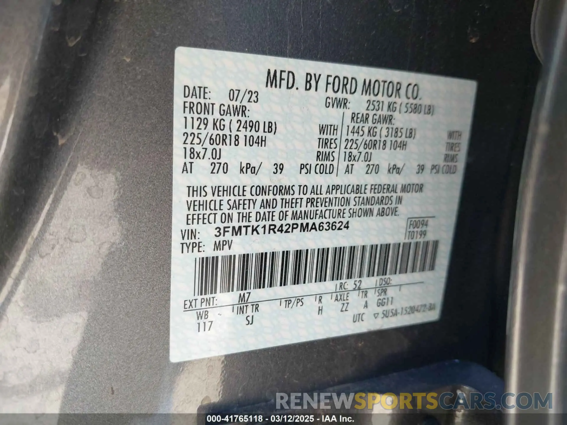 9 Photograph of a damaged car 3FMTK1R42PMA63624 FORD MUSTANG MACH-E 2023