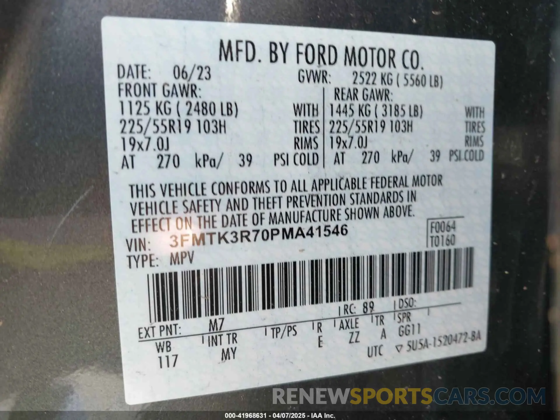 9 Photograph of a damaged car 3FMTK3R70PMA41546 FORD MUSTANG MACH-E 2023