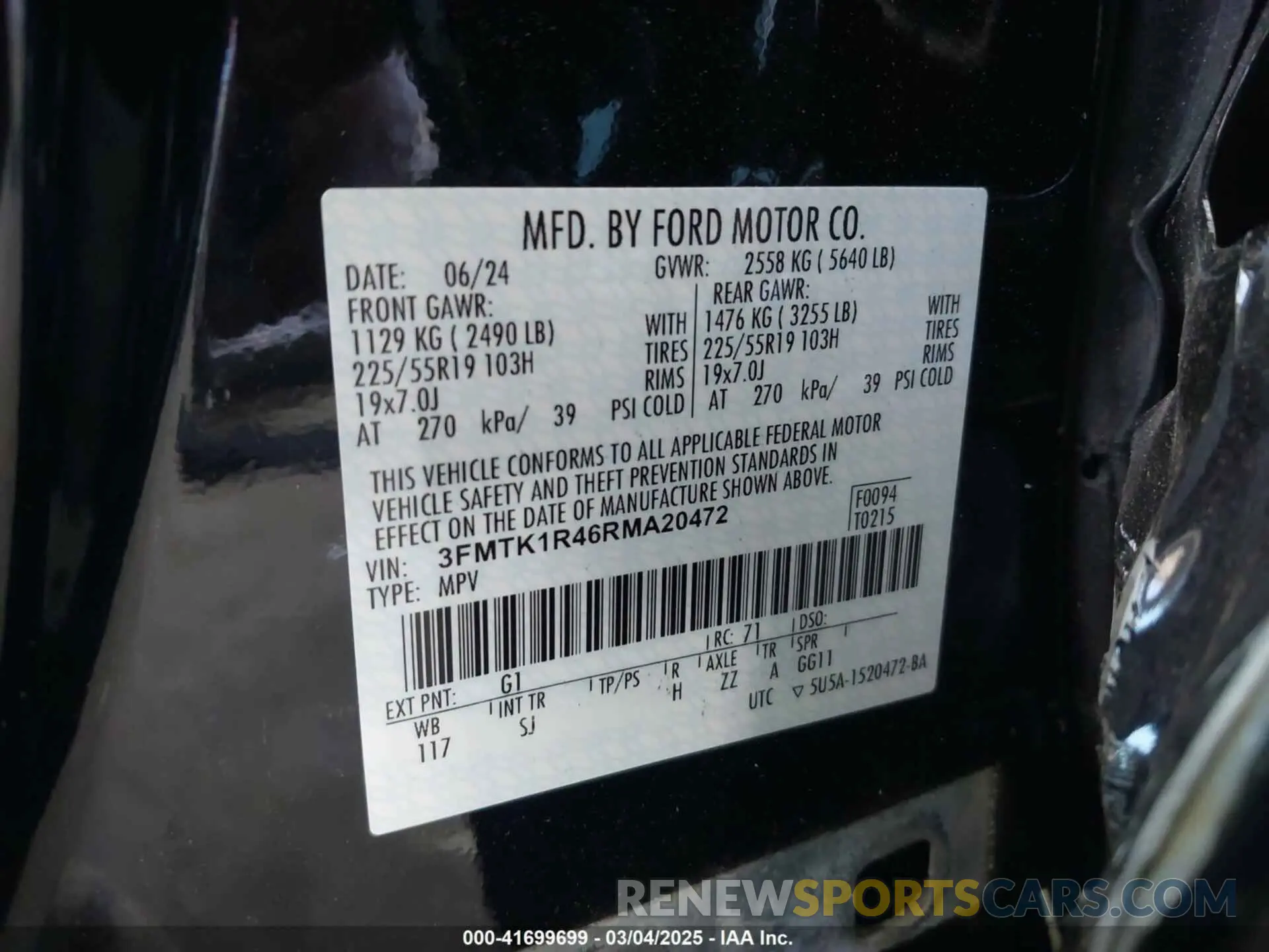 9 Фотография поврежденного автомобиля 3FMTK1R46RMA20472 FORD MUSTANG MACH-E 2024