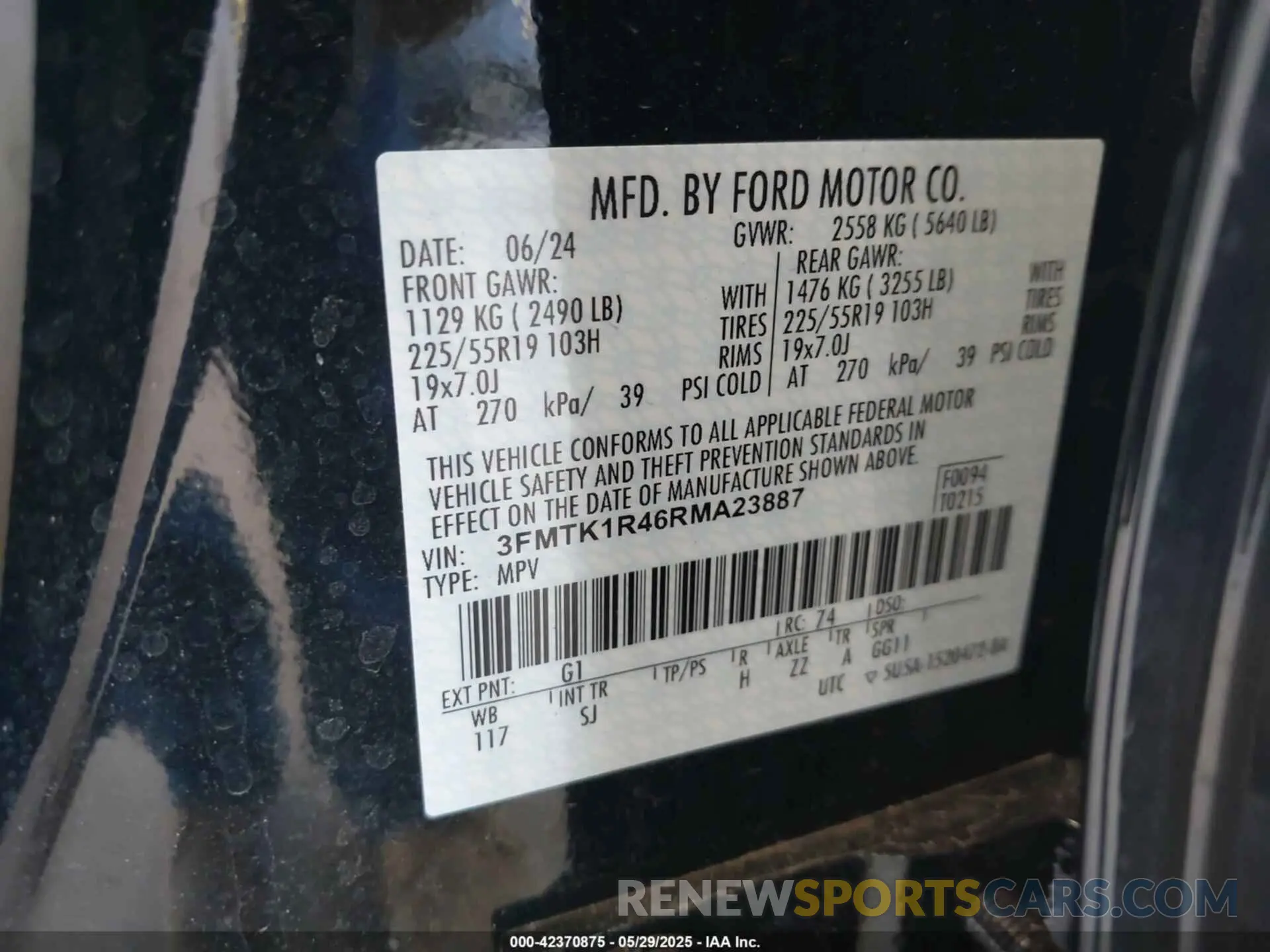 9 Photograph of a damaged car 3FMTK1R46RMA23887 FORD MUSTANG MACH-E 2024