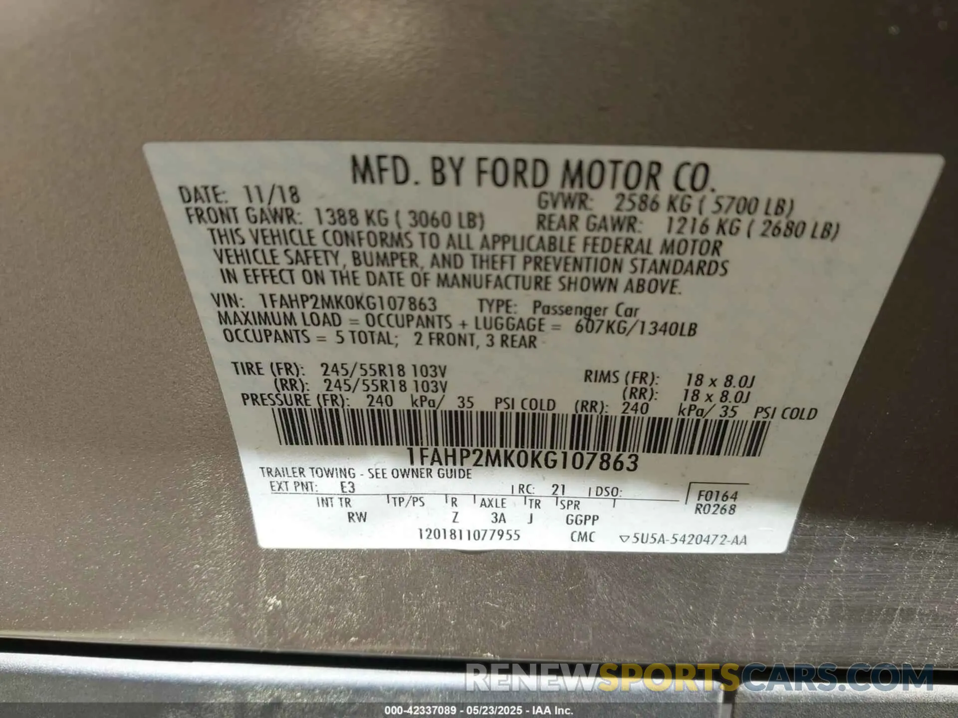 9 Photograph of a damaged car 1FAHP2MK0KG107863 FORD POLICE INTERCEPTOR 2019