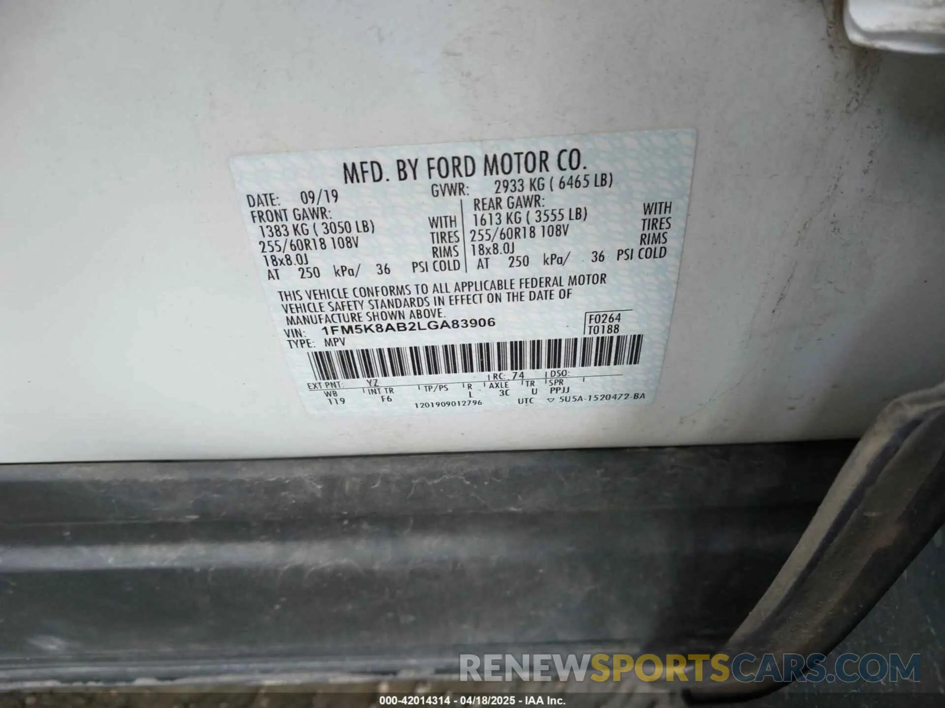 9 Photograph of a damaged car 1FM5K8AB2LGA83906 FORD POLICE INTERCEPTOR 2020