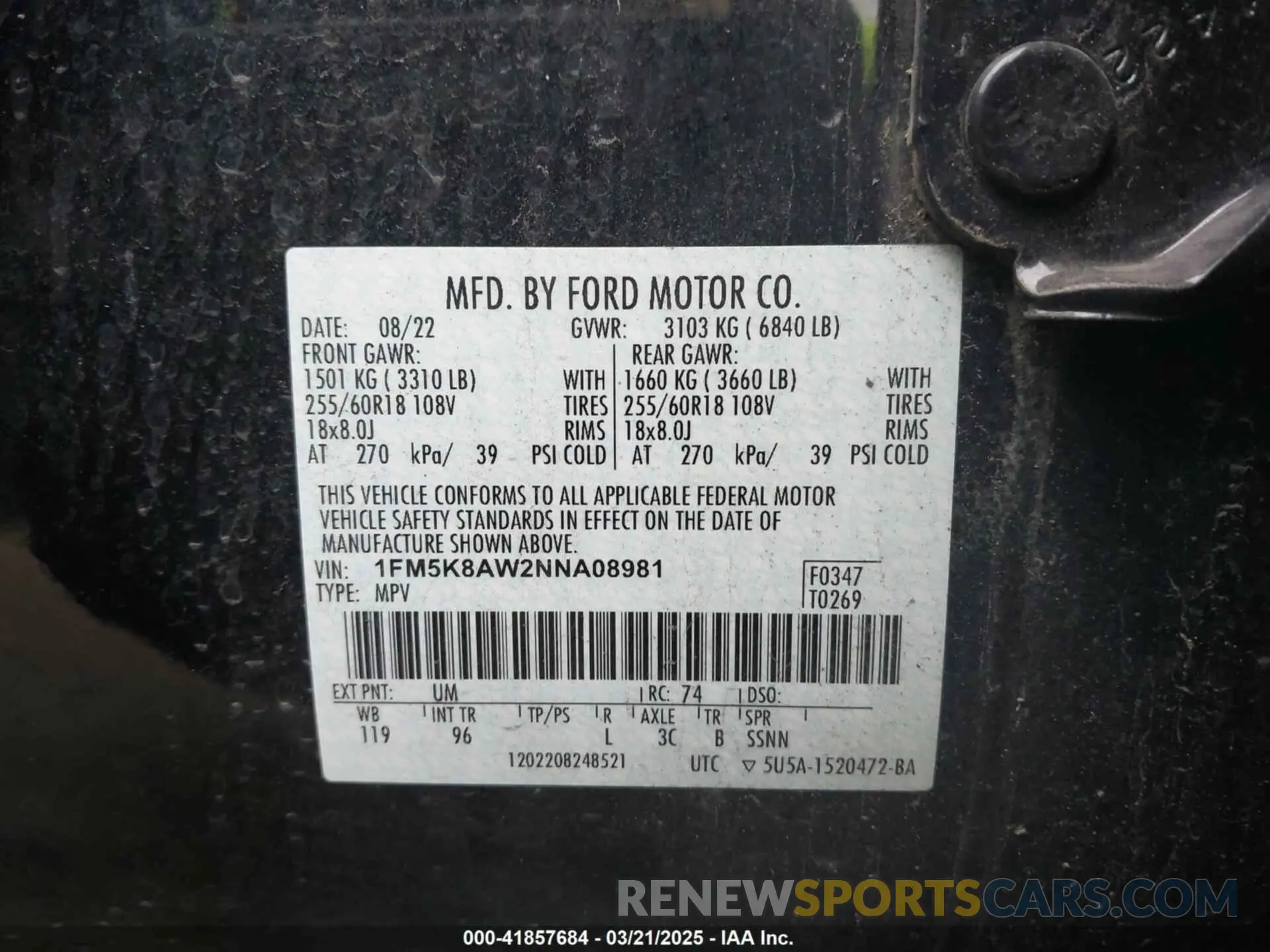 9 Photograph of a damaged car 1FM5K8AW2NNA08981 FORD POLICE INTERCEPTOR 2022