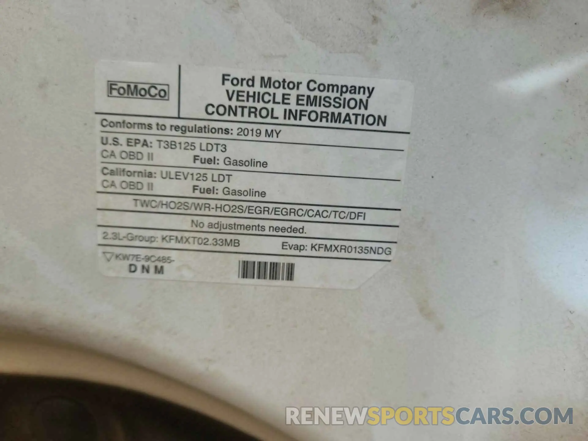 33 Photograph of a damaged car 1FTER1EH6KLA06449 FORD RANGER 2019