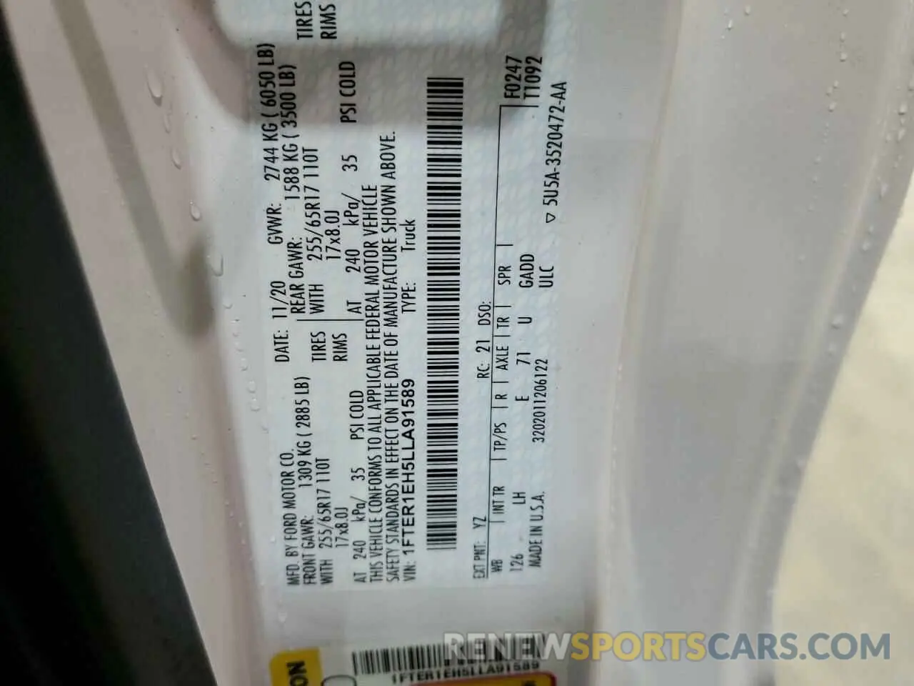 13 Фотография поврежденного автомобиля 1FTER1EH5LLA91589 FORD RANGER 2020