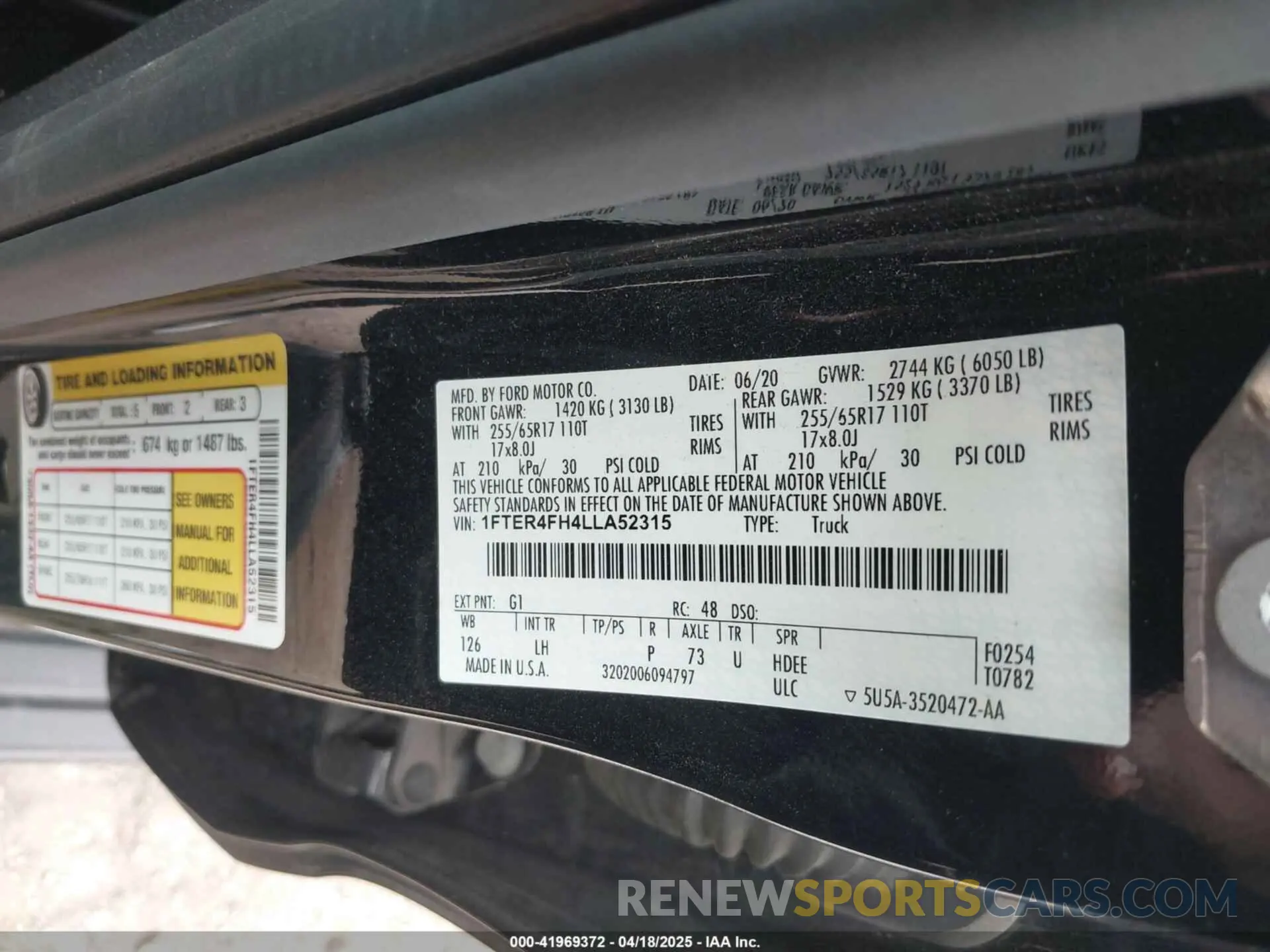 9 Фотография поврежденного автомобиля 1FTER4FH4LLA52315 FORD RANGER 2020