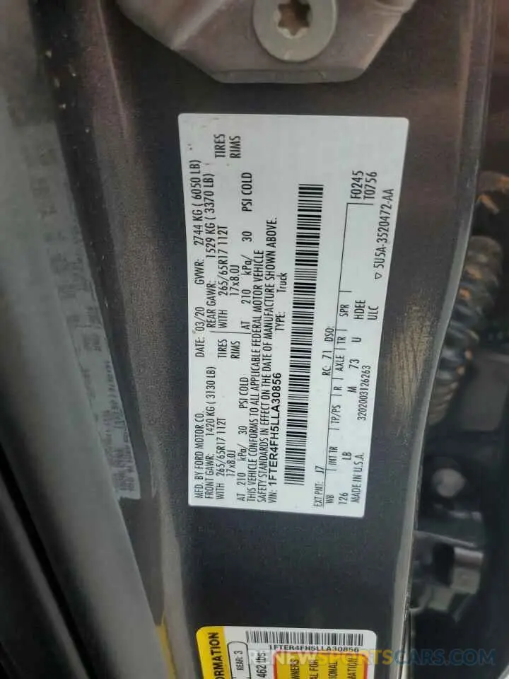 12 Фотография поврежденного автомобиля 1FTER4FH5LLA30856 FORD RANGER 2020