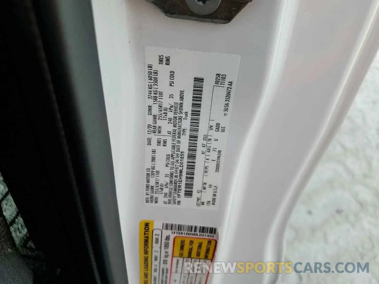 12 Фотография поврежденного автомобиля 1FTER1EH9MLD01855 FORD RANGER 2021