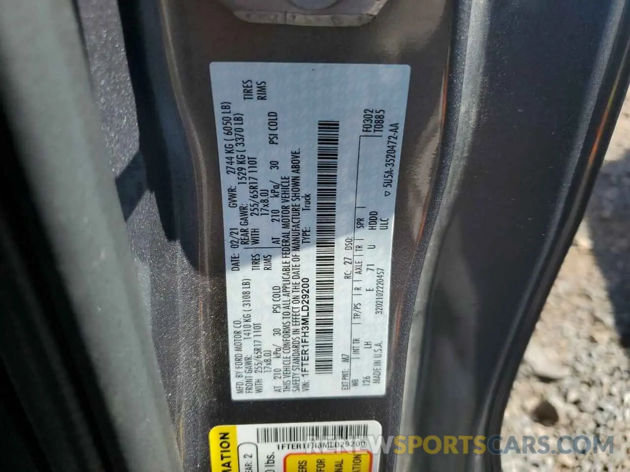 13 Фотография поврежденного автомобиля 1FTER1FH3MLD29200 FORD RANGER 2021