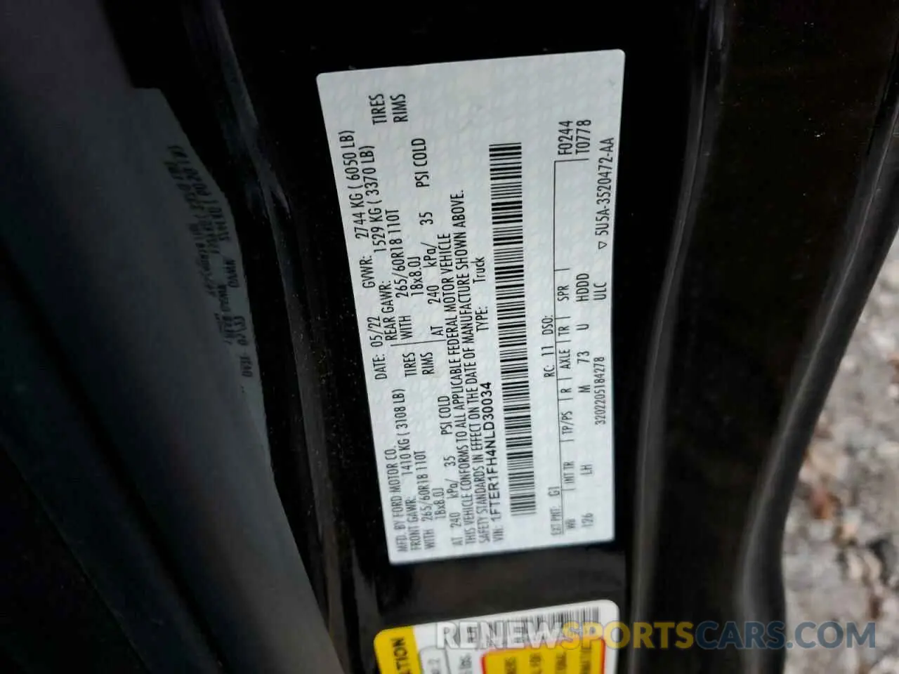12 Фотография поврежденного автомобиля 1FTER1FH4NLD30034 FORD RANGER 2022