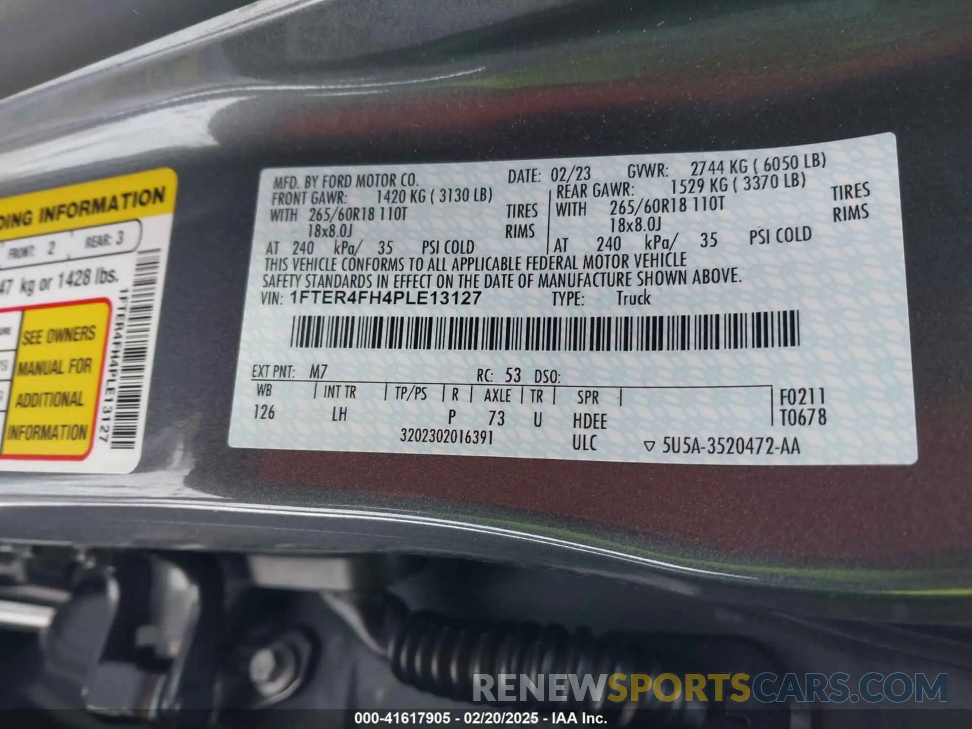 9 Фотография поврежденного автомобиля 1FTER4FH4PLE13127 FORD RANGER 2023