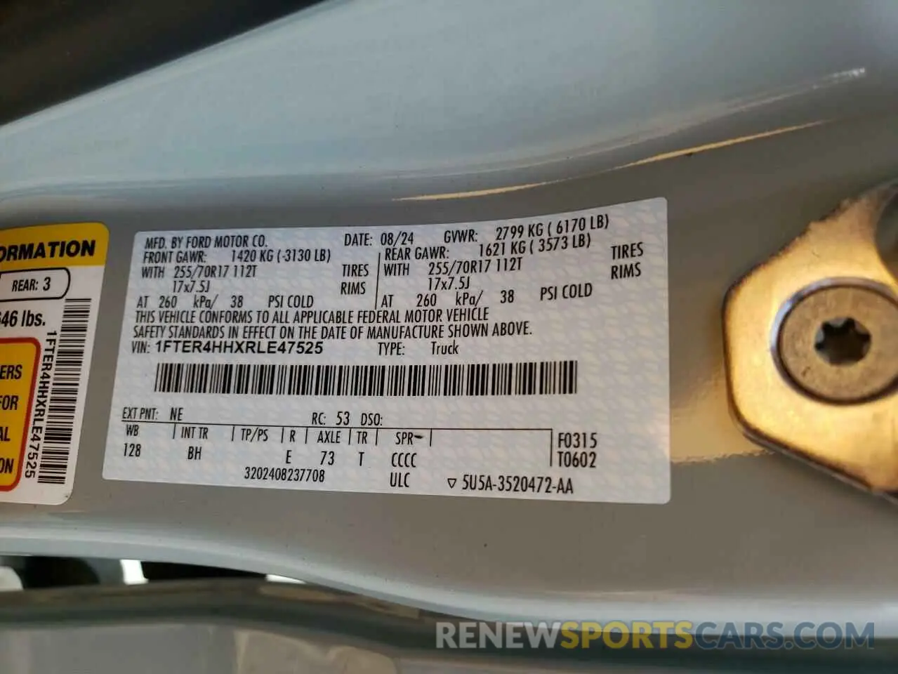 14 Фотография поврежденного автомобиля 1FTER4HHXRLE47525 FORD RANGER 2024