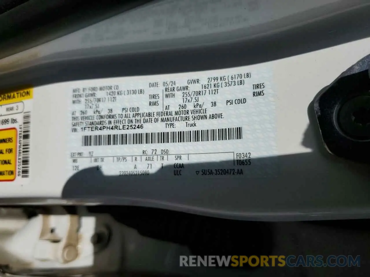 12 Фотография поврежденного автомобиля 1FTER4PH4RLE25246 FORD RANGER 2024