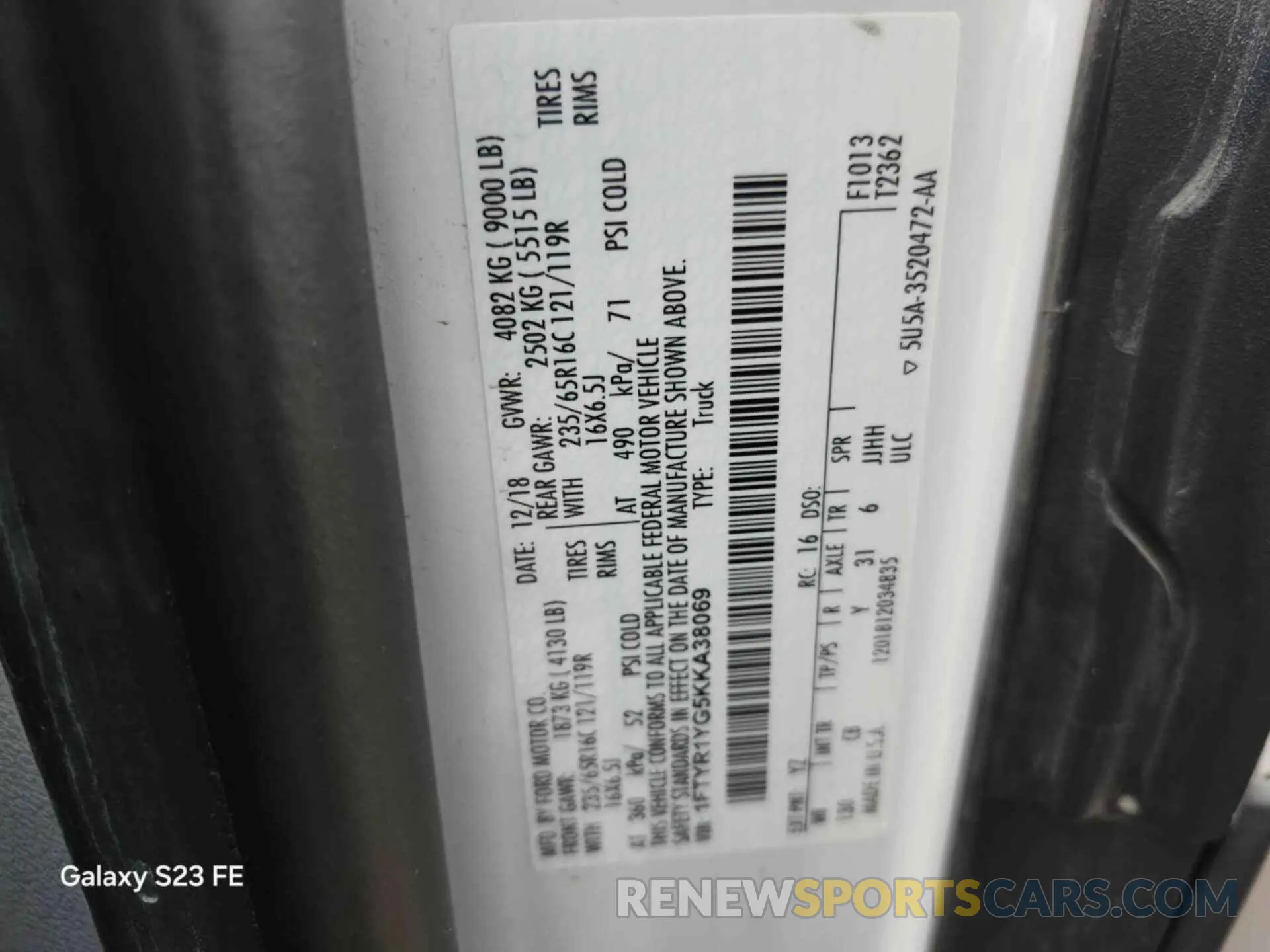 9 Фотография поврежденного автомобиля 1FTYR1YG5KKA38069 FORD TRANSIT 2019