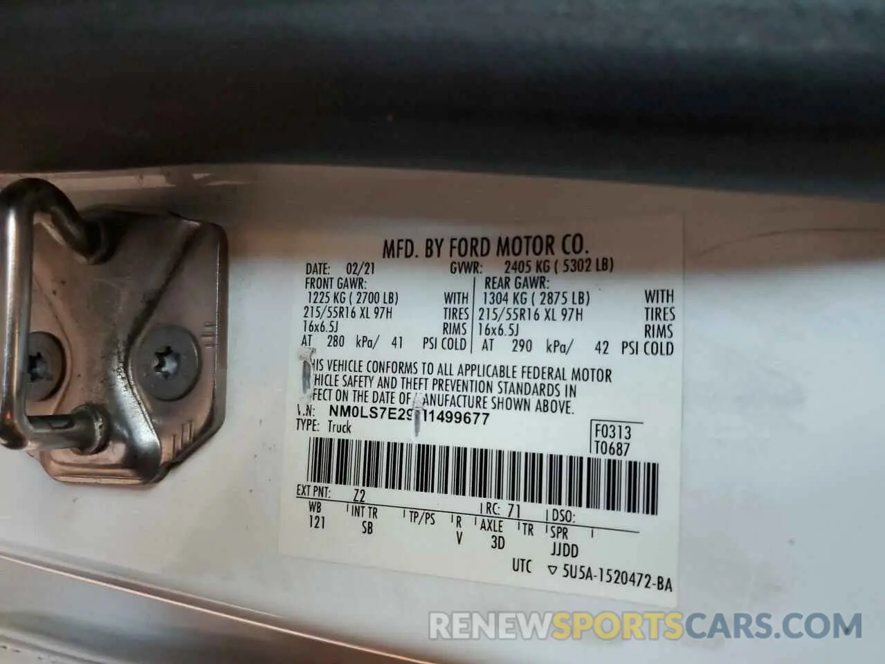 13 Photograph of a damaged car NM0LS7E29M1499677 FORD TRANSIT 2021