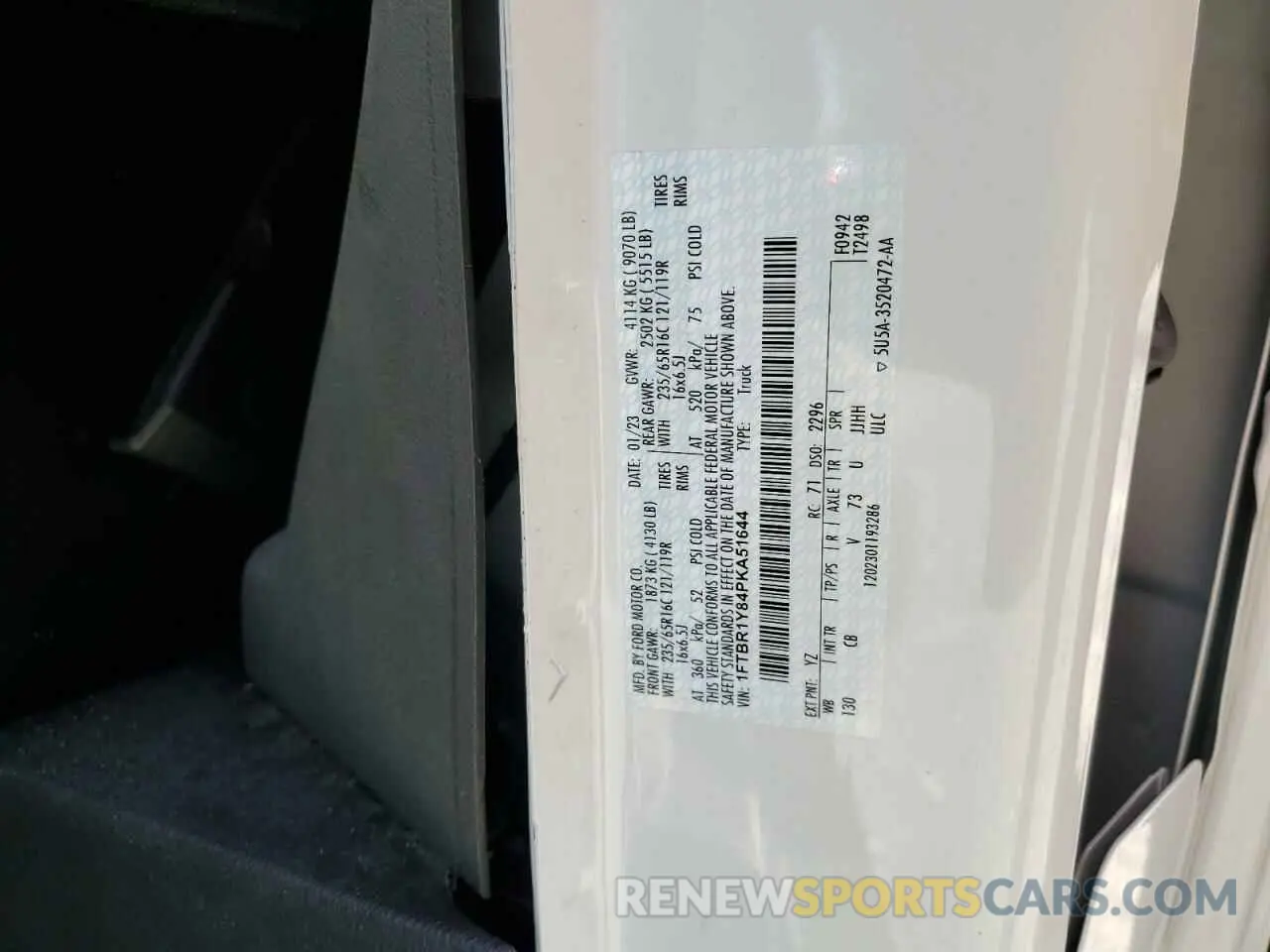 13 Photograph of a damaged car 1FTBR1Y84PKA51644 FORD TRANSIT 2023