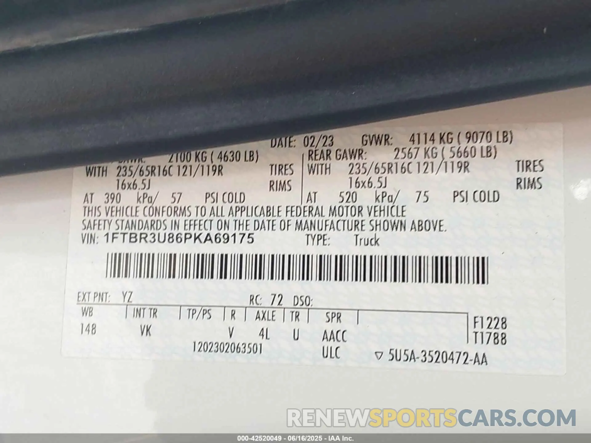 9 Photograph of a damaged car 1FTBR3U86PKA69175 FORD TRANSIT-250 CARGO VAN 2023