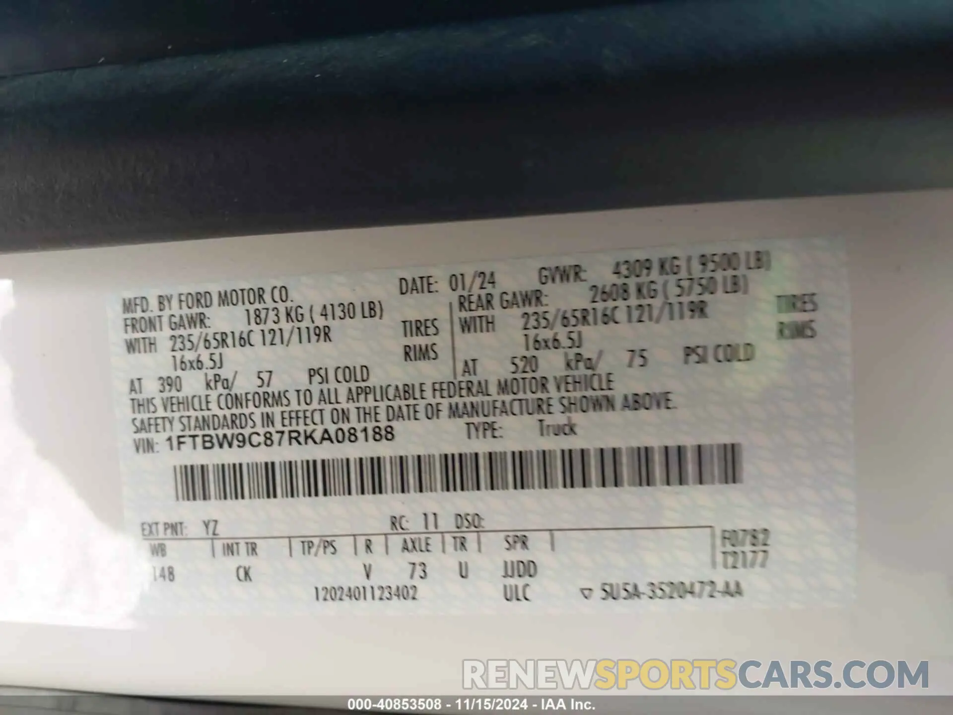 9 Photograph of a damaged car 1FTBW9C87RKA08188 FORD TRANSIT-350 CARGO VAN 2024