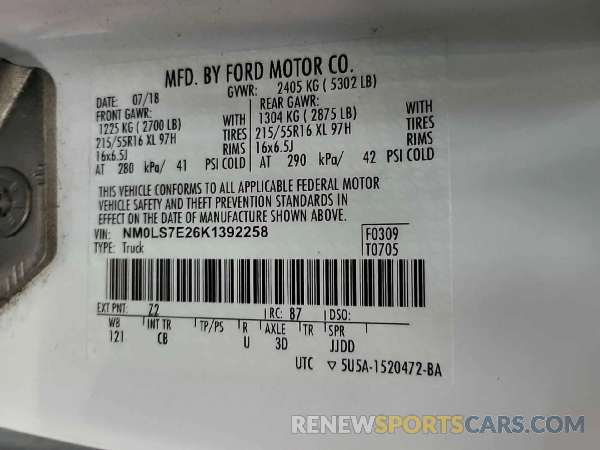 26 Photograph of a damaged car NM0LS7E26K1392258 FORD TRANSIT CONNECT 2019
