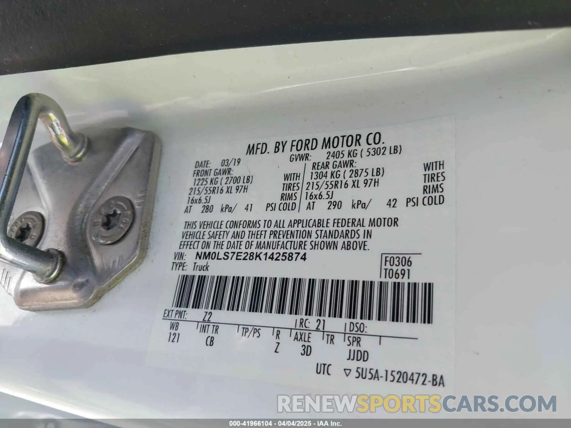 9 Photograph of a damaged car NM0LS7E28K1425874 FORD TRANSIT CONNECT 2019